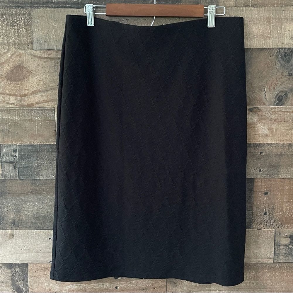 Avenue Textured Diamond Shape Black Pencil Skirt Size 14/16 New With Tags